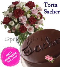torta-sacher-e-bouquet-rose